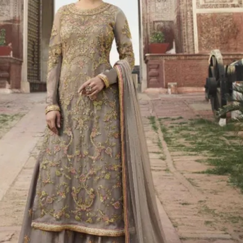 Elegant Women's Grey Embroidered Kurta with Dupatta
